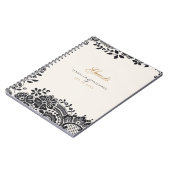 Zwarte elegante  bruidstedenportefeuille notitieboek (Linkerzijde)