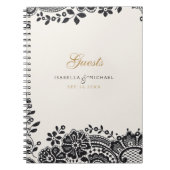 Zwarte elegante  bruidstedenportefeuille notitieboek (Voorkant)