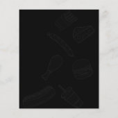 Zwarte Elegante Burger Restaurant Menu Uitnodiging (Achterkant)