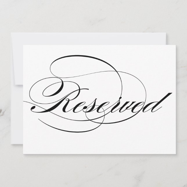 Zwarte Elegante Calligrafie Script Gereserveerde H (Voorkant)