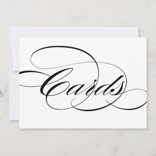 Zwarte Elegante Calligraphy Kaarten Trouwbord (Voorkant)
