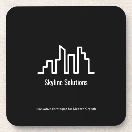 Zwarte Elegante Cork Back Branded Onderzetters Set (Voorkant)