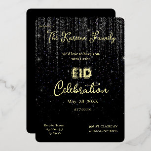Zwarte Elegante Eid-viering Eid-feest uitnodiging