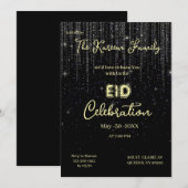 Zwarte Elegante Eid-viering Eid-feest uitnodiging (Voorkant / Achterkant)