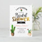 Zwarte elegante fiesta douchekaart kaart (Staand voorkant)