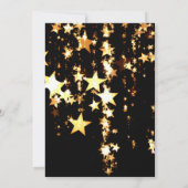 Zwarte elegante & gouden sterren dubbele gezamenli kaart (Achterkant)