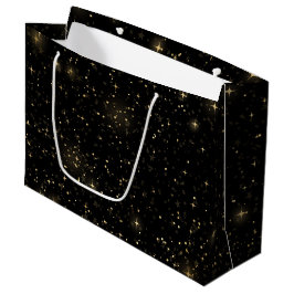 Zwarte Elegante Hemelse Sterren Gouden Sterren Ont Groot Cadeauzakje