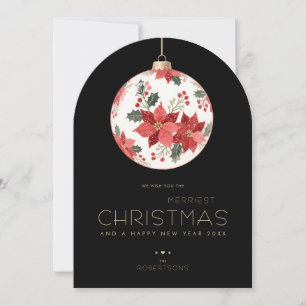 Zwarte Elegante Kerstster Kerst Ornament TMF26 Feestdagenkaart