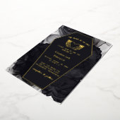 Zwarte Elegante Kist Gotische Halloween Huwelijk Folie Uitnodiging (Gedraaid)