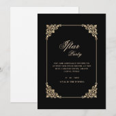 Zwarte Elegante Klassieke Frame Script Iftar-feest Kaart (Voorkant / Achterkant)