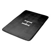 Zwarte Elegante Moderne Monogram Badmat (Gekanteld)