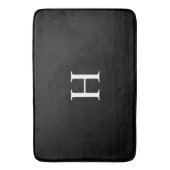 Zwarte Elegante Moderne Monogram Badmat (Voorkant Verticaal)