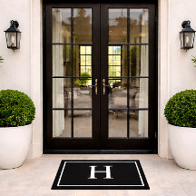 Zwarte Elegante Moderne Monogram