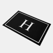 Zwarte Elegante Moderne Monogram Deurmat (Schuin)