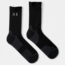 Zwarte Elegante Moderne Monogram Sokken