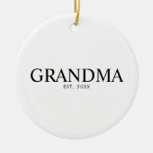 Zwarte Elegante Moderne Oma Keramisch Ornament (Voorkant)