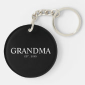 Zwarte Elegante Moderne Oma Sleutelhanger (Achterkant)