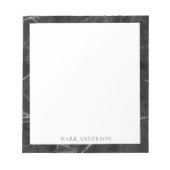 zwarte elegante monogram notitieblok (Voorkant)