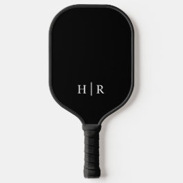 Zwarte Elegante Monogram Pickleball Paddle