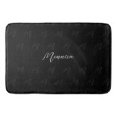 Zwarte Elegante Monogram Schrift Badmat (Voorkant)