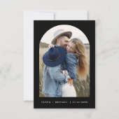 Zwarte Elegante Save the Date Foto Minimalistisch (Voorkant)