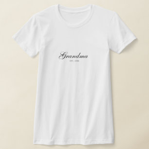 Zwarte Elegante Schrift Oma Opricht T-shirt