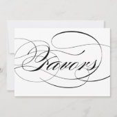 Zwarte Elegante Script Bruiloft Favorieten Bord Kaart (Voorkant)