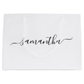 Zwarte Elegante Script Handtekening Naam Groot Cadeauzakje (Voorkant)