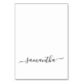 Zwarte Elegante Script Handtekening Naam Plaatskaa Kaart (Voorkant)