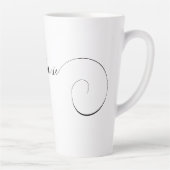 Zwarte Elegante Script Krullige Naam Latte Mok (Rechts)