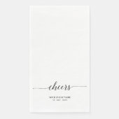 Zwarte Elegante Script Lettering Proost Evenement Servet (Voorkant)