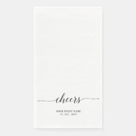 Zwarte Elegante Script Lettering Proost Evenement Servet