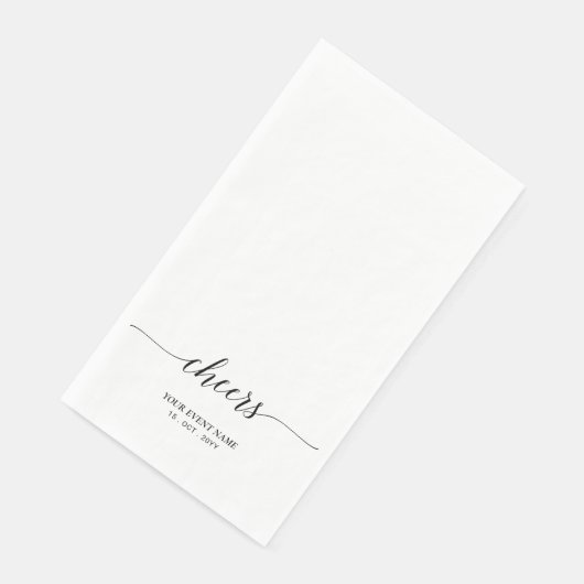 Zwarte Elegante Script Lettering Proost Evenement Servet (Hoek)