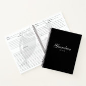 Zwarte Elegante Script Oma Opricht Notitieboek (Binnen)