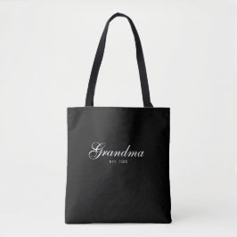 Zwarte Elegante Script Oma Opricht Tote Bag