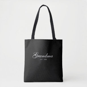 Zwarte Elegante Script Oma Opricht Tote Bag