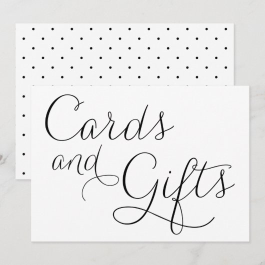 Zwarte elegante script trouwkaarten en geschenken kaart (Voorkant / Achterkant)