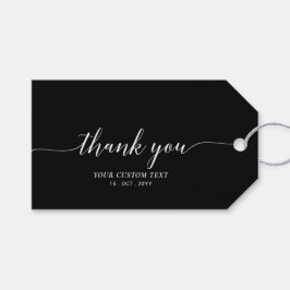 Zwarte Elegante Stijlvolle Feest Favor Bedank Gesc Cadeaulabel