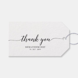 Zwarte Elegante Stijlvolle Feest Favor Bedankt Cad Cadeaulabel