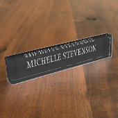 Zwarte elegante stijlvolle moderne naamplaat naambordje (Zijkant)