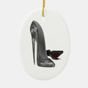 Zwarte elegante Stiletto-schoetsen met hoge hiel Keramisch Ornament