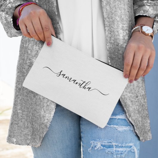 Zwarte Elegante Swash Handtekening Etui