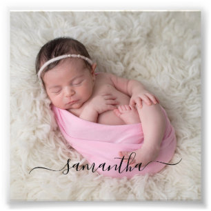 Zwarte Elegante Swash Handtekening Foto Afdruk