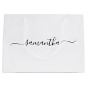 Zwarte Elegante Swash Handtekening Naam Groot Cadeauzakje (Voorkant)