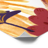 Zwarte Elegante Thanksgiving dinerfeest Printable Poster (Hoek)