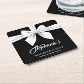 Zwarte Elegante Tiffany-feestdecoratie Kartonnen Onderzetters (Schuin)