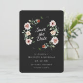 Zwarte Elegante Trouw Save The Date (Staand voorkant)