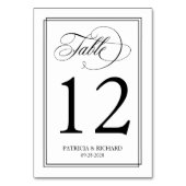 Zwarte Elegante Trouwscript Kaart (Achterkant)