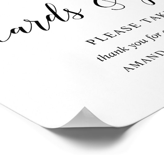 Zwarte Elegante Typografie Trouwkaart cadeau Bord  Poster (Hoek)