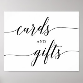 Zwarte Elegante Typografie Trouwkaart cadeau bord  Poster